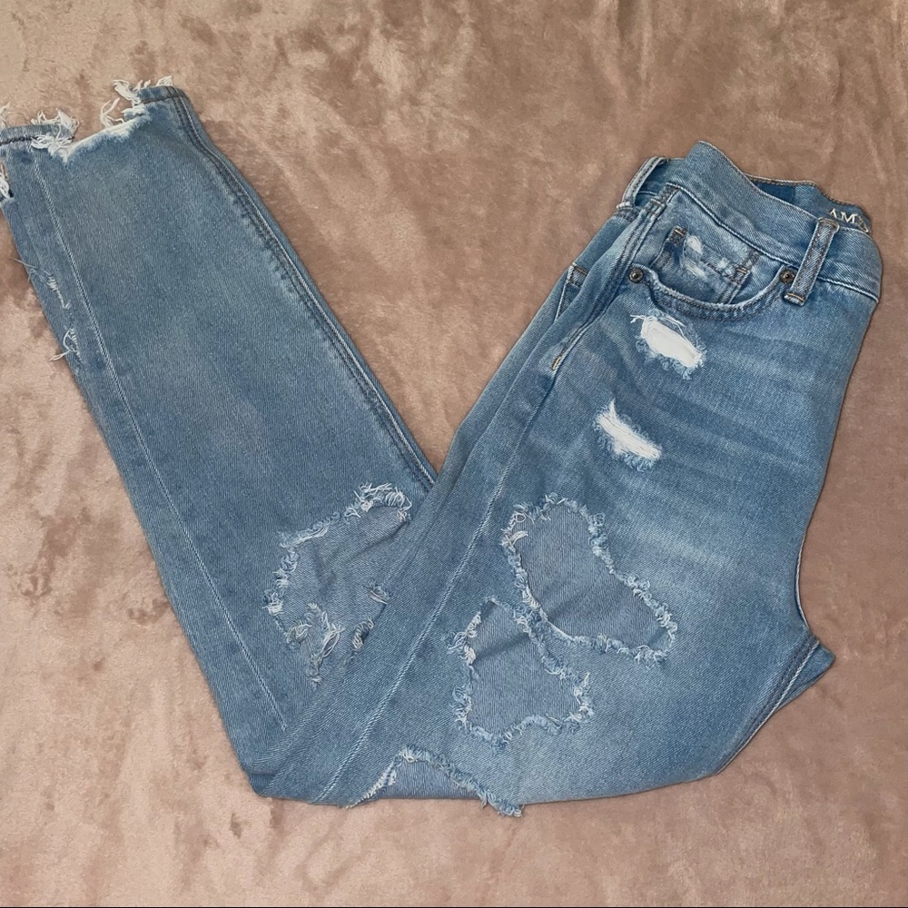 Distressed  American Eagle jeans size 0 - Picture 2 of 11